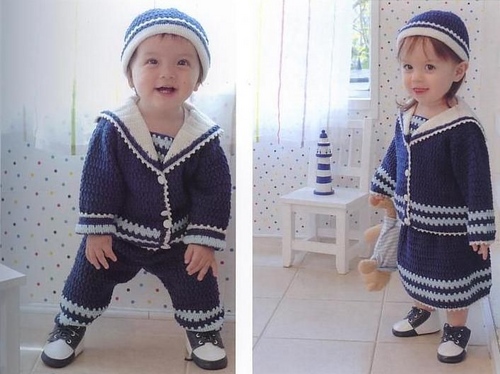 Merimiehen puku omin käsin pojalleen tai tyttärelleen