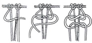 Macrame: yksi litteä solmu Macrame: yksi litteä solmu