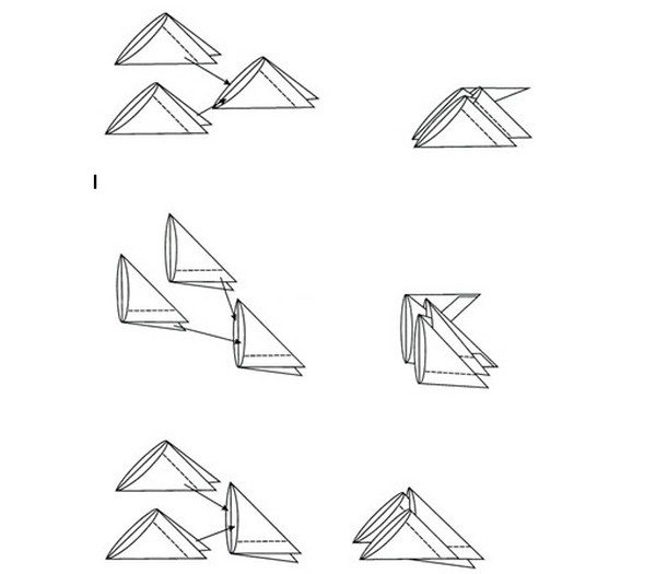 Modulaarinen Origami: Eläimet - Kokoonpanojärjestelyt