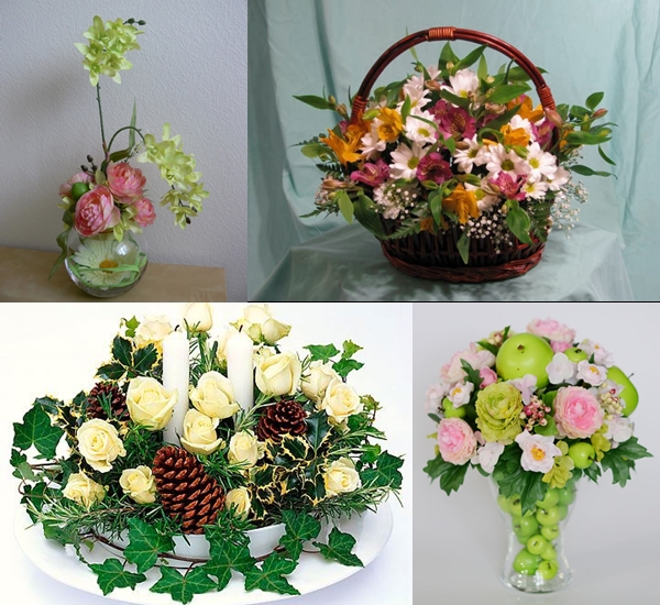 Floristinen koostumus kukista omilla käsillä
