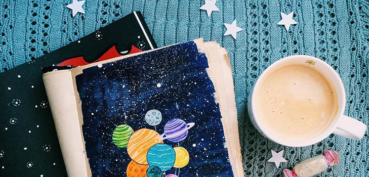 Piirustus astronautikkojen päivälle