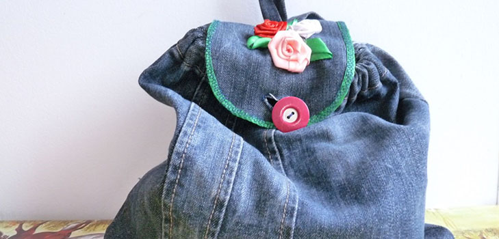 Me ompelemme denim-selkärepun omilla kädillä - valokuvia ja kuvioita