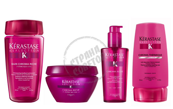 Kerastase Reflection Chroma Riche shampoo, naamio, maito, neste