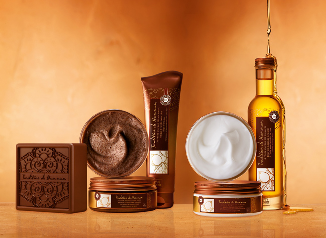 Yves Rocher TRADITION DE HAMMAM saippua, eksfoliantti, naamio, balsam, eliksiiri