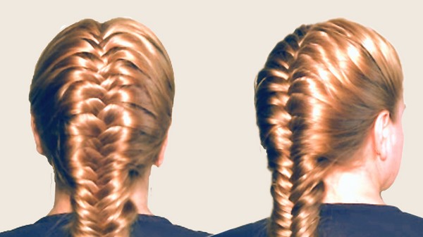 Braid punos keskipitkän hiukset kanssa valokuva
