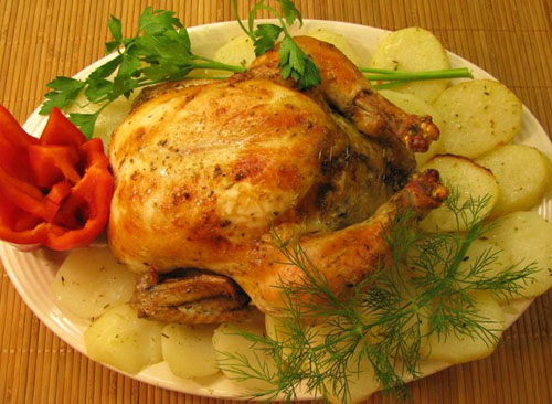 Appetizing kana uunissa