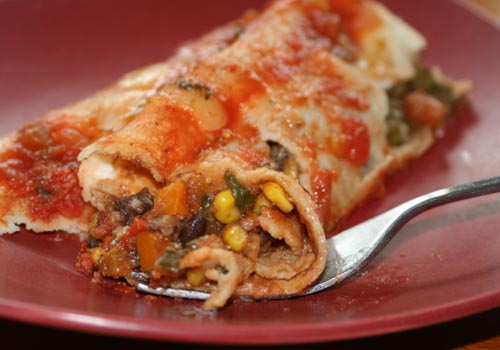 Enchiladas papuja ja juureksia