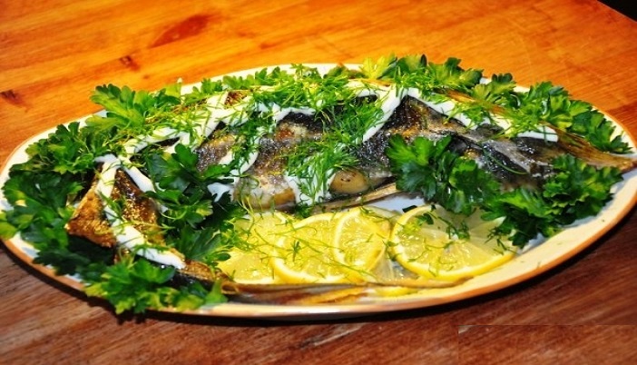 Kuva baked sturgeon