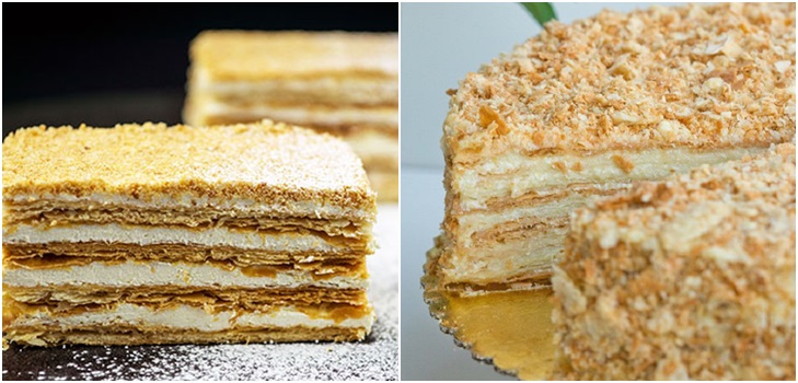 Cake "Napoleon", reseptejä kotona: klassinen (Neuvostoliitto), vaniljakastike, kondensoituneella maidolla,